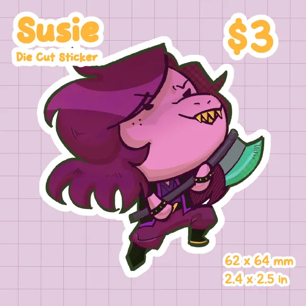 Deltarune Susie Die Cut Sticker