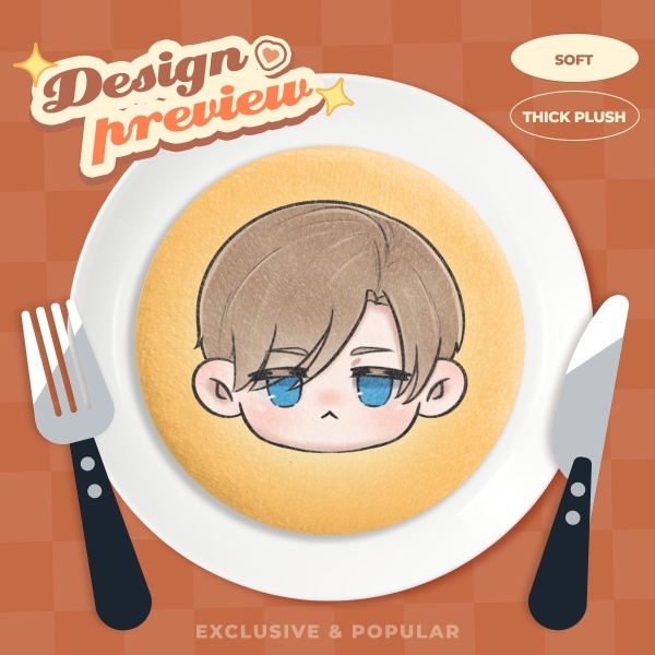 Leon Kennedy Plush Badge chibi face cookie style