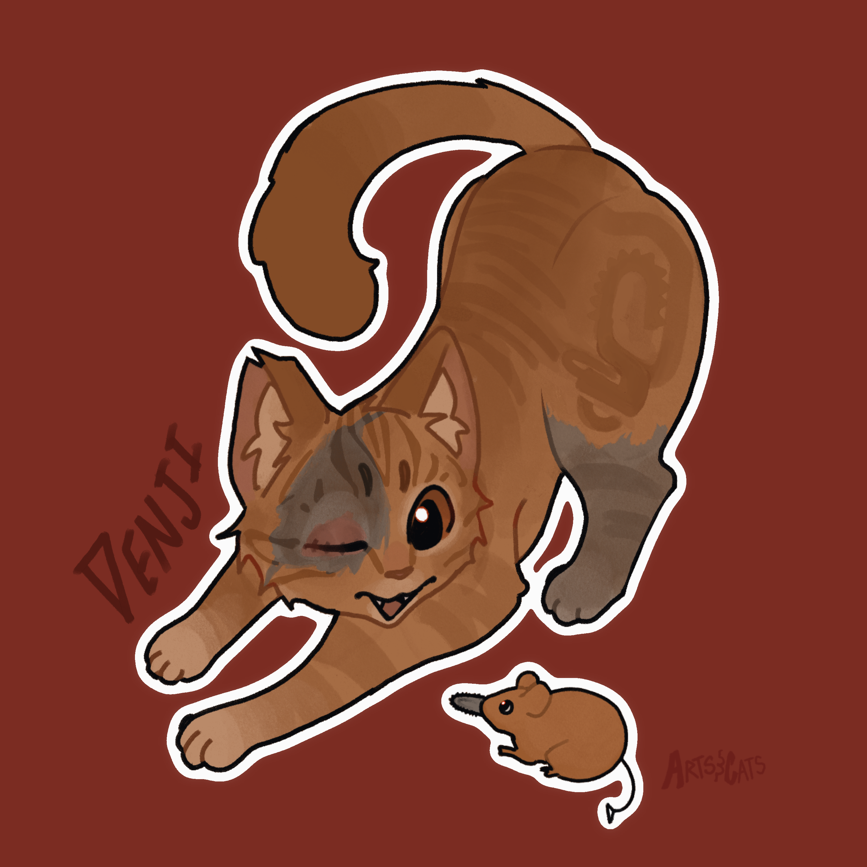 Cat-ified Denji Sticker - Chainsaw Man