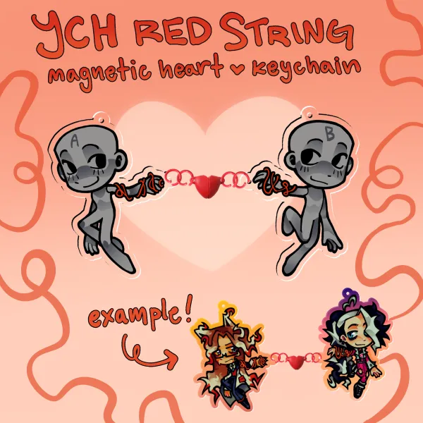 red string YCH magnet keychain