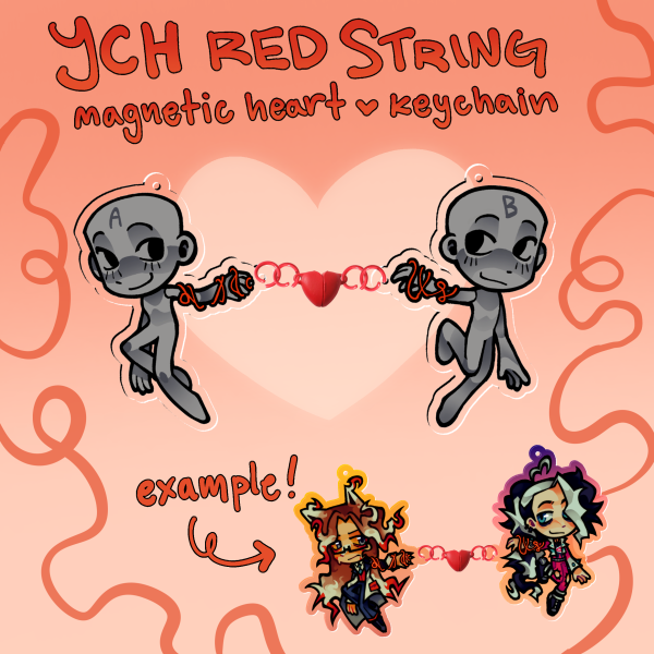 red string YCH magnet keychain