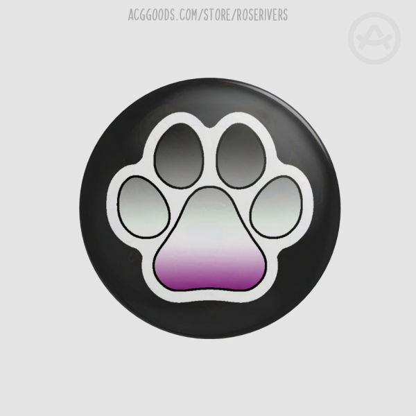 Asexual Pride Pawprint - 44mm Pinback Button
