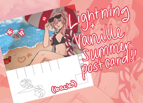 [Final Fantasy XIII] lightning and vanille summer - Postcard