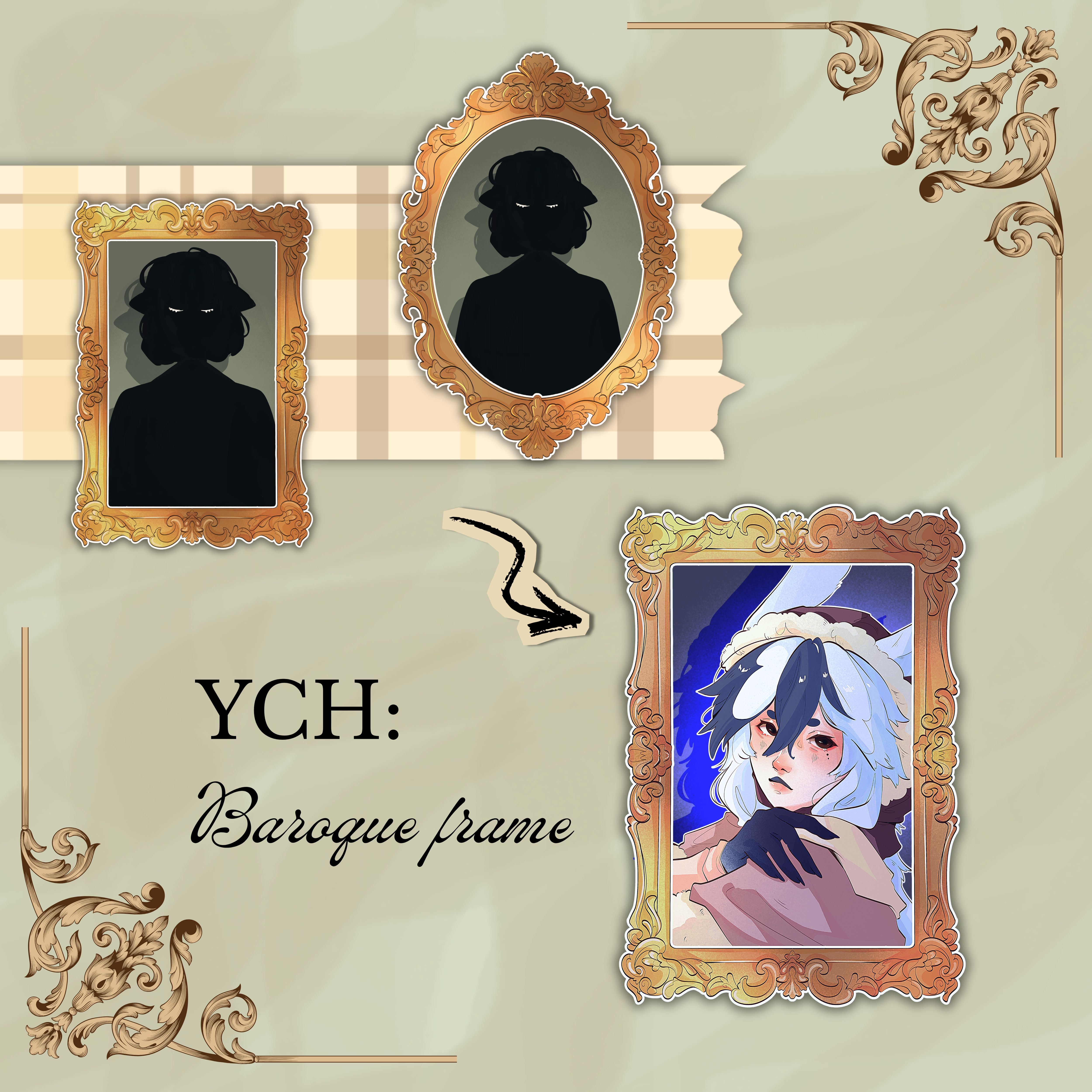 YCH - Baroque Frame simple portrait