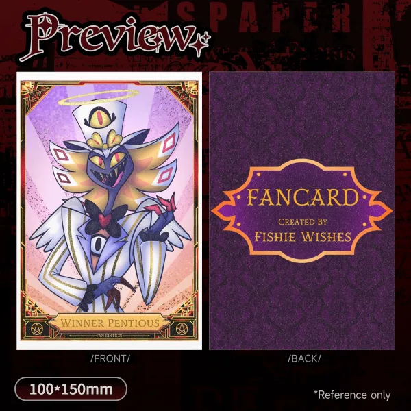 Winner Pentious - XL SIZE Hazbin Hotel Holographic Fan Trading Card