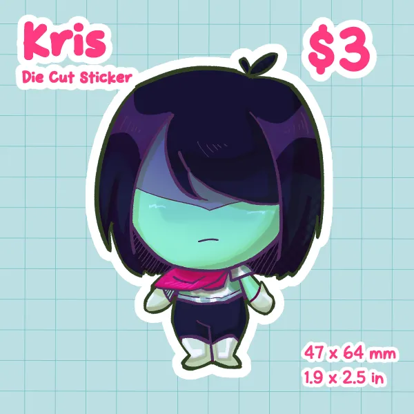 Deltarune Kris Die Cut Sticker