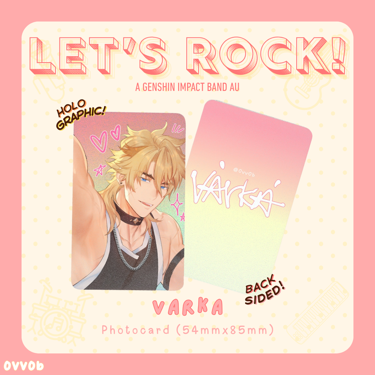 [Genshin] Band AU Varka Holographic Photocard