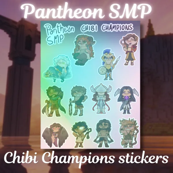 Pantheon Chibi champions sticker sheet