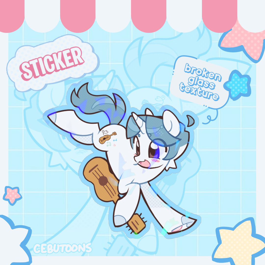Hachipony Colored Edge Die Cut Sticker