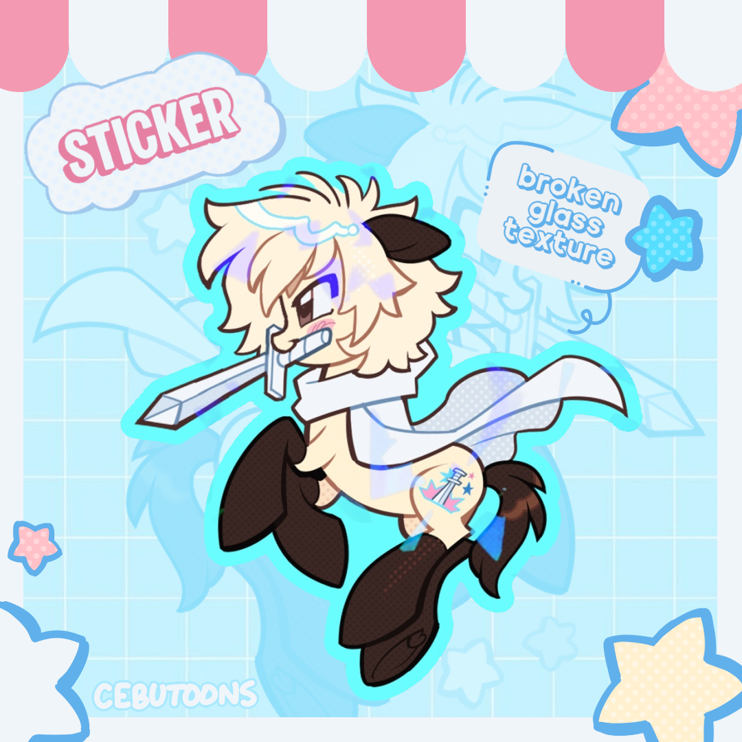 Otterpony Colored Edge Die Cut Sticker