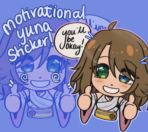 [Final Fantasy X] motivational yuna - Colored Edge Die Cut Sticker