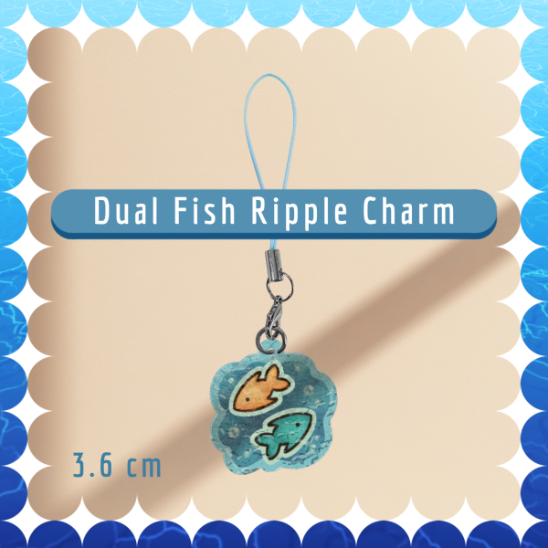 Dual Fish ☆ 3.6cm Ripple Acrylic Phone Charm