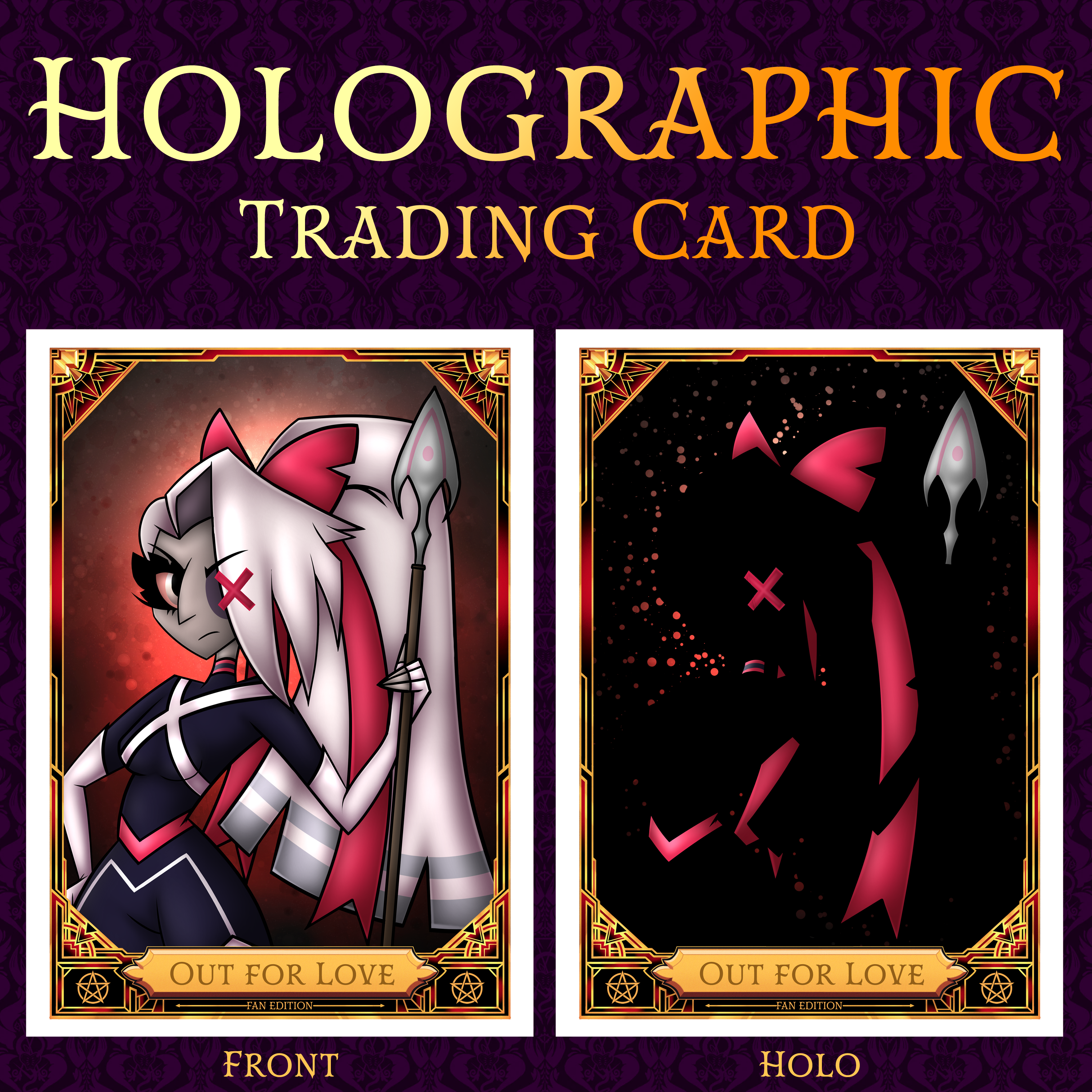 Vax - Hazbin Hotel Holographic Fan Trading Card by Fishie Wishes