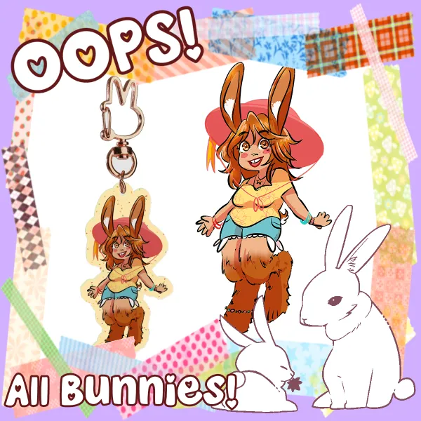 OOPS ALL BUNNIES? - Kip - Colored Edge Acrylic Keychain