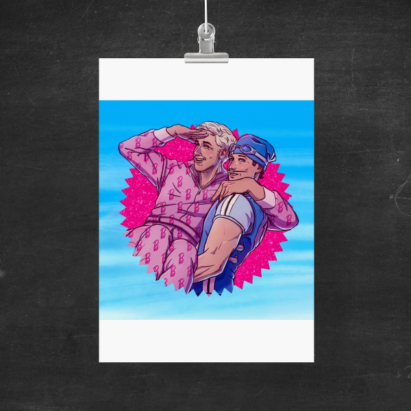 Ken & Sportacus Cropped Square A5 Poster/Print