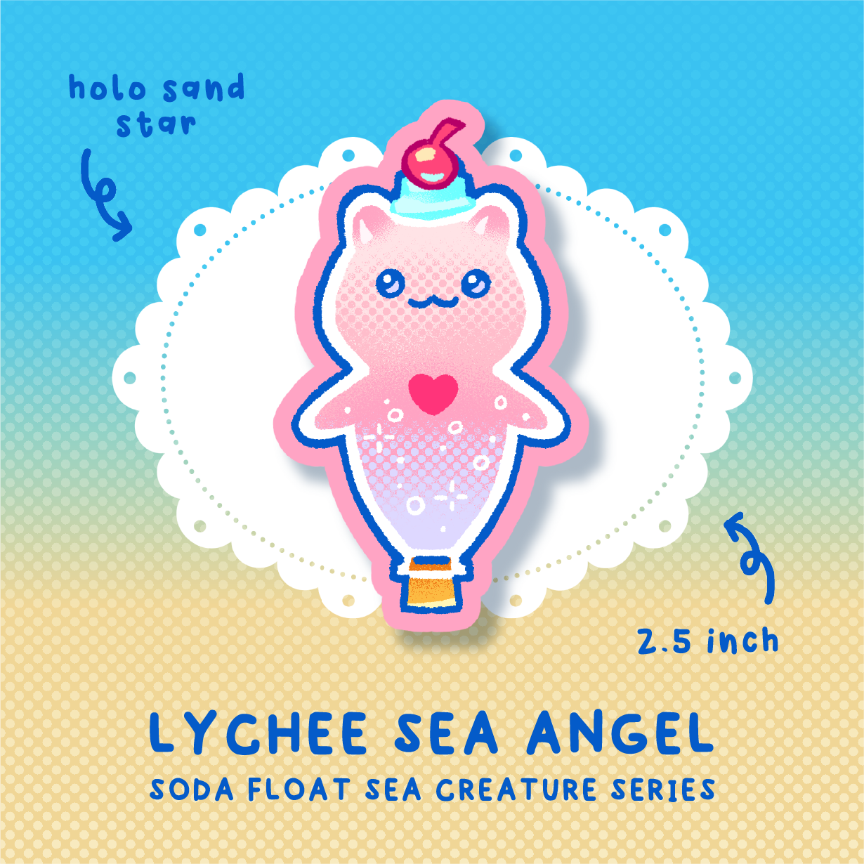 Lychee Sea Angel Sticker ★ Soda Float Sea Creatures