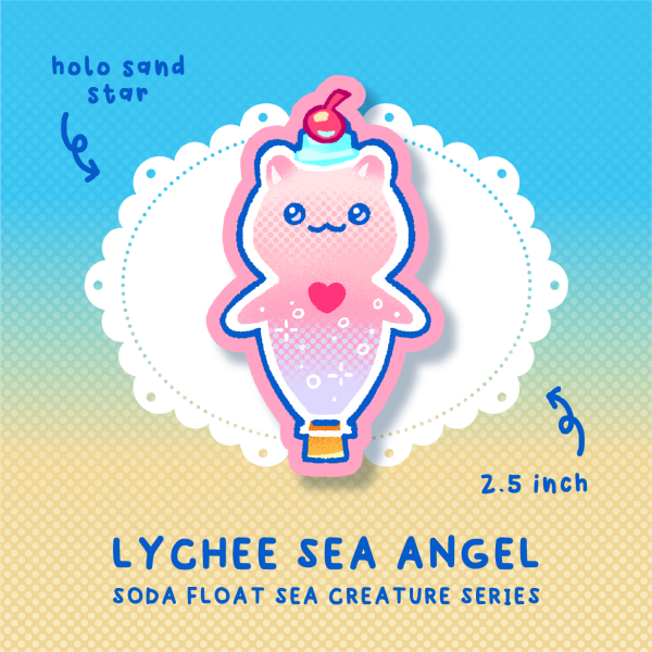 Lychee Sea Angel Sticker ★ Soda Float Sea Creatures