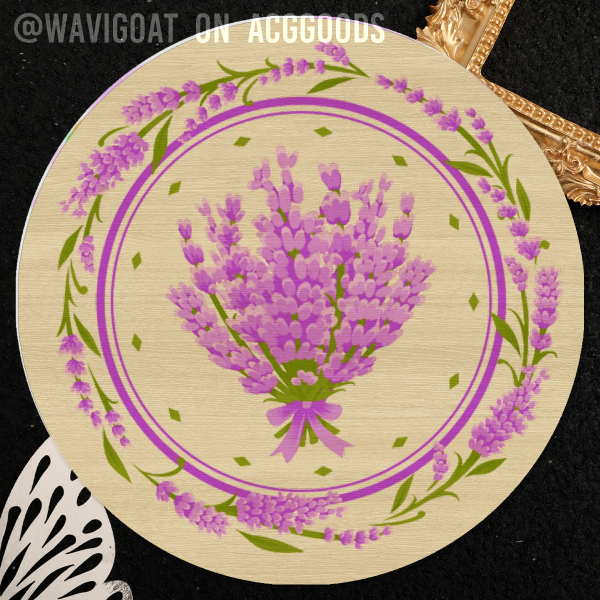 Purple Lavender 10cm Wood Coaster