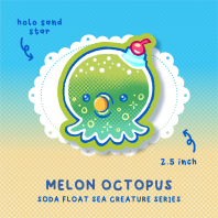 Melon Octopus Sticker ★ Soda Float Sea Creatures