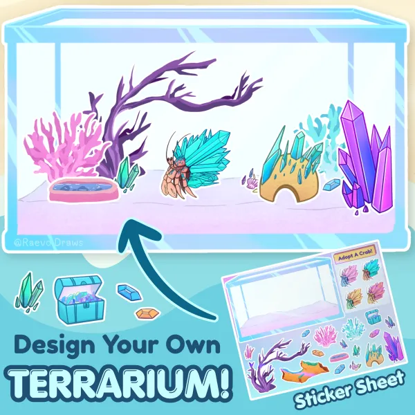 The Crystal Beach - Terrarium Sticker Sheet