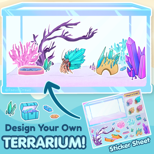 The Crystal Beach - Terrarium Sticker Sheet