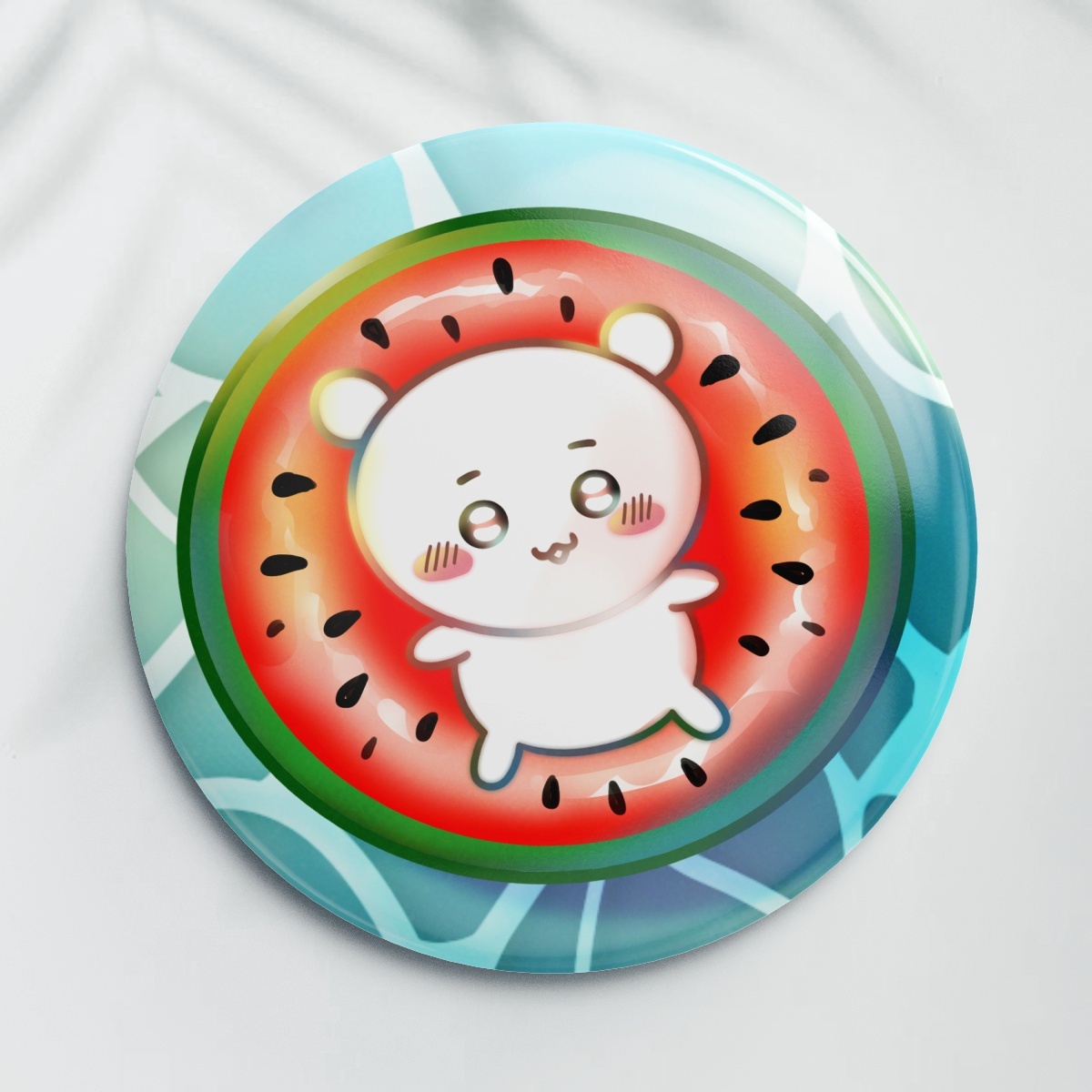Chiikawa Watermelon Floatie Badge