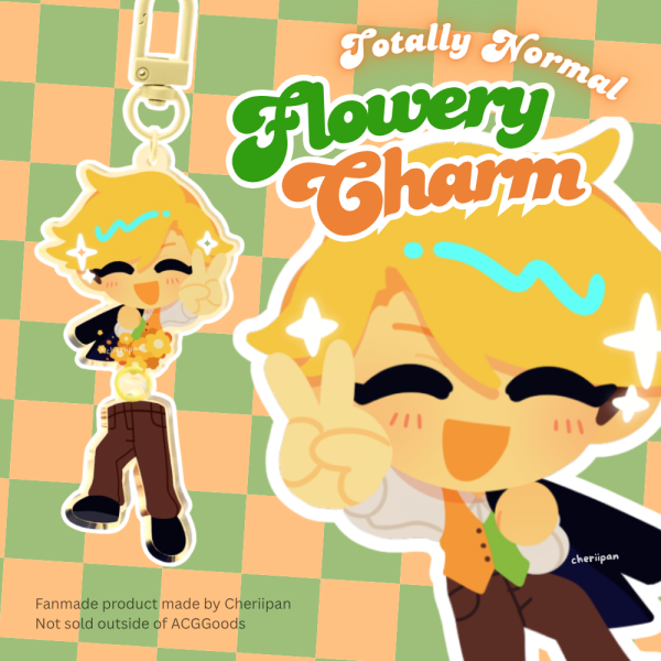 Half Flowery Acrylic Keychain