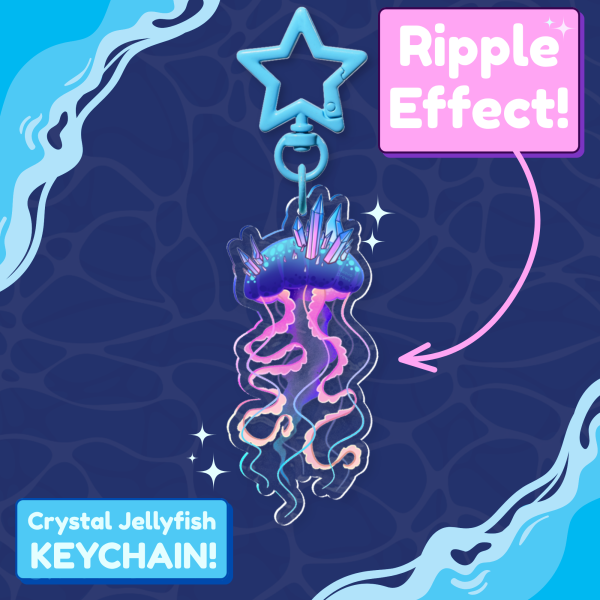 Ripple: Crystal Jellyfish Keychain