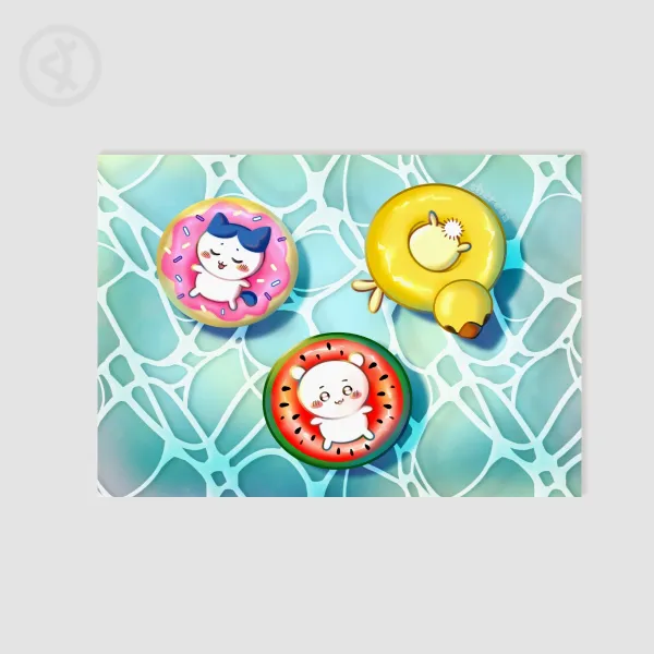 Chiikawa Pool Party A5 Print