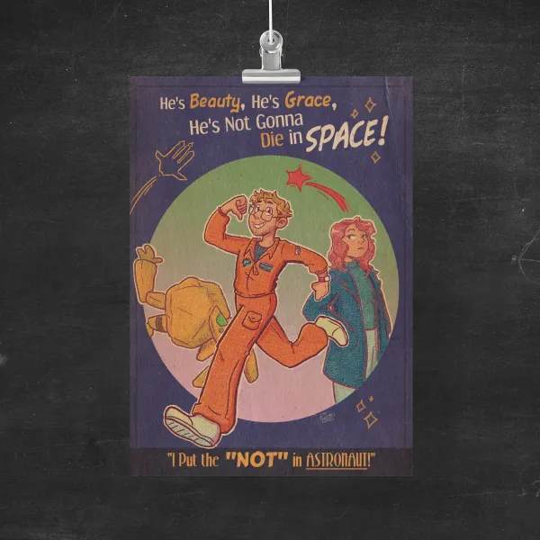 "I Put the NOT in Astronaut" A5 Print 