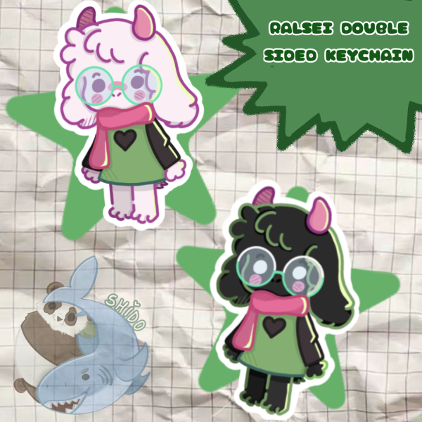 Ralsei deltarune. double sided Clear Acrylic Keychain