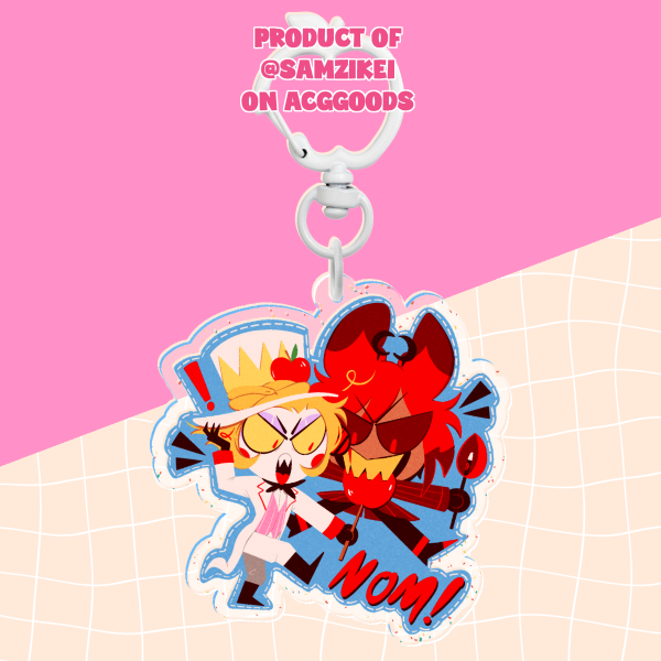 Radioapple Nom! Glitter Acrylic Keychain