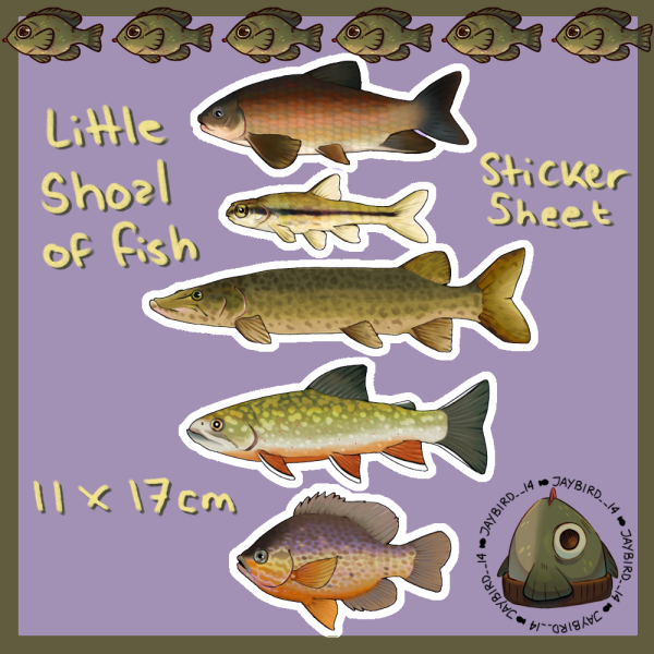 Little Shoal of Fish — Rainbow Sticker Sheet