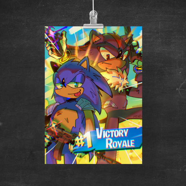 Sonic & Shadow - Top 1 - Fortnite Print A5