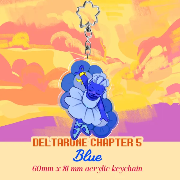 DELTARUNE blue Colored Edge Acrylic Keychains