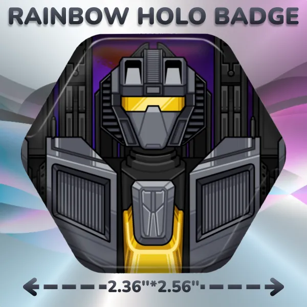 SKYWARP TRANSFORMERS ONE RAINBOW HOLO HEXAGON BADGE
