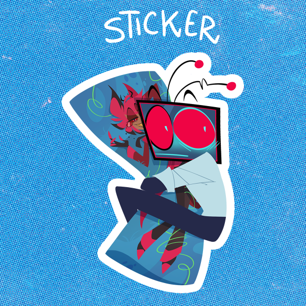 Vox Alastor body pillow sticker