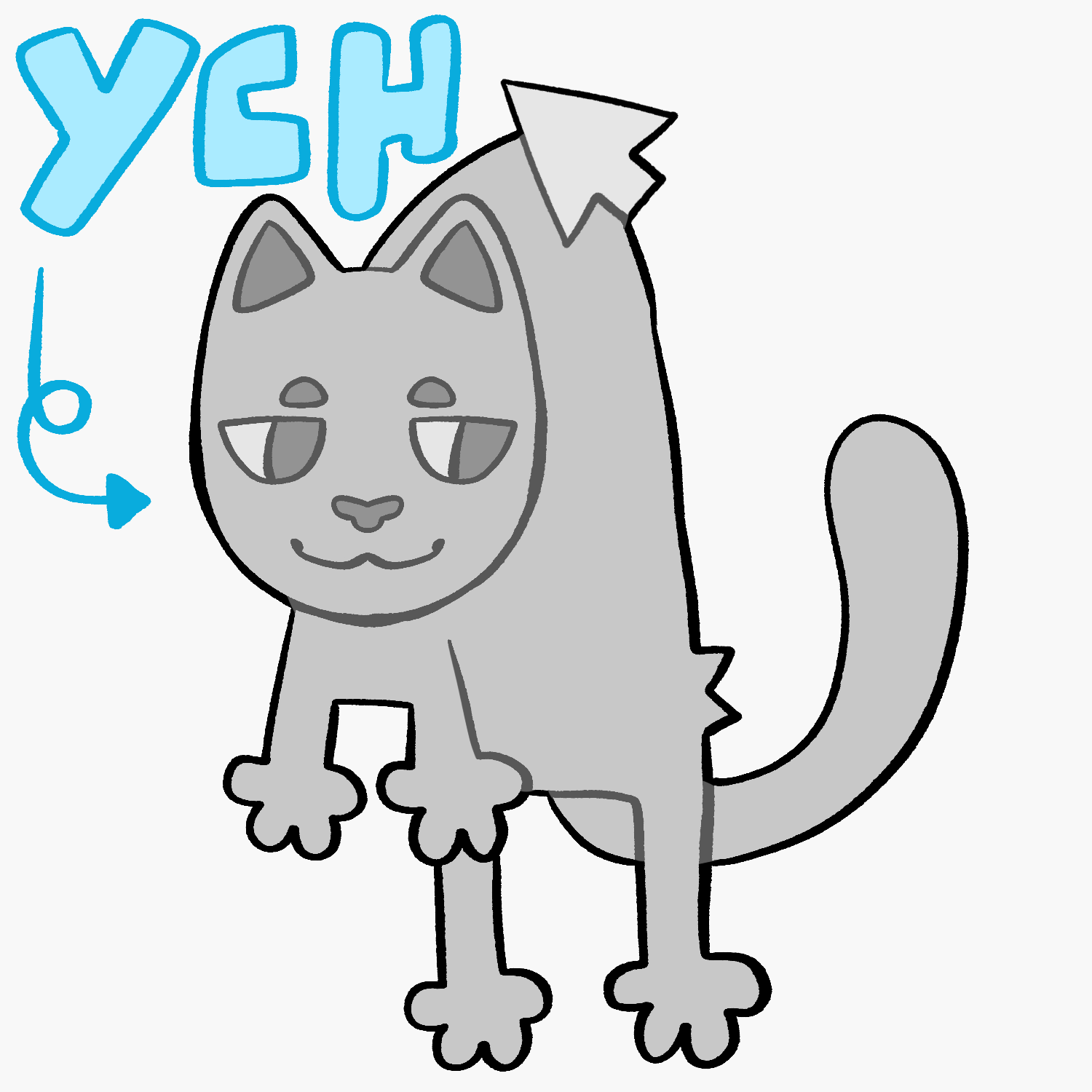 Dangling Cursor Cat YCH Keychain