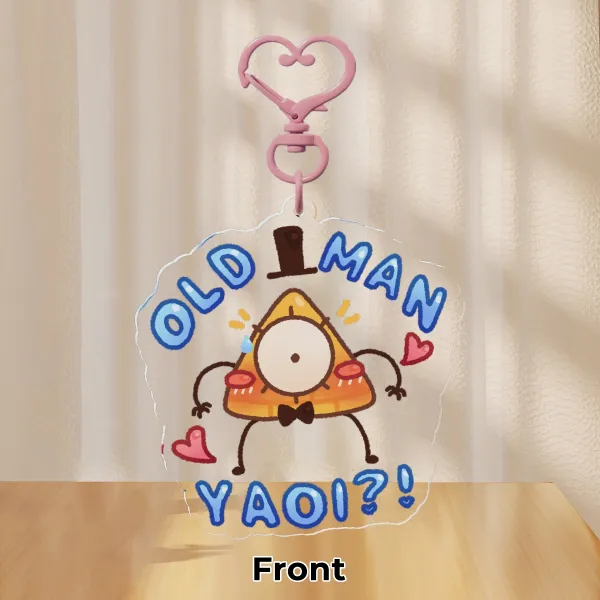 Old man yaoi Bill cipher keychain
