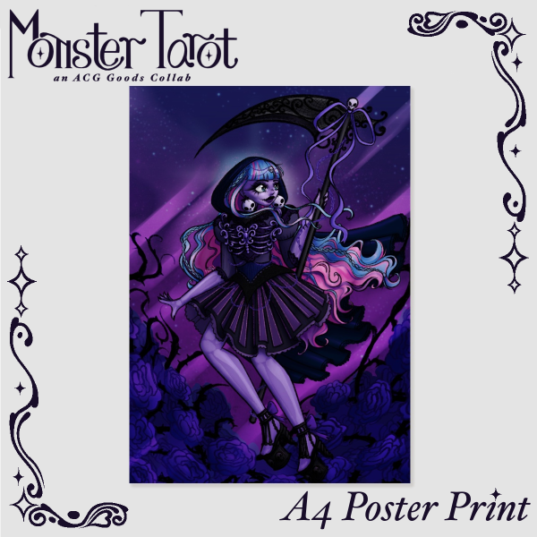 Death Monster Tarot A4 Poster Print