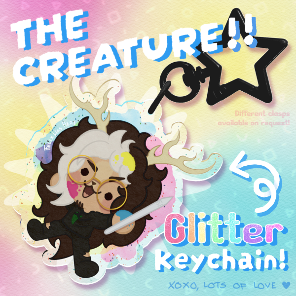 Chibi Creature Felix Glitter Keychain || Felix Was Here