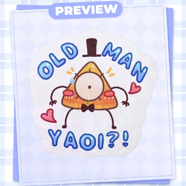Old man yaoi bill cipher Die Cut Sticker