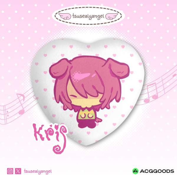 【Deltarune】Kris Heart Shape Plush Badge