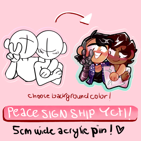 YCH Peace Sign Ship Acyrlic Pin