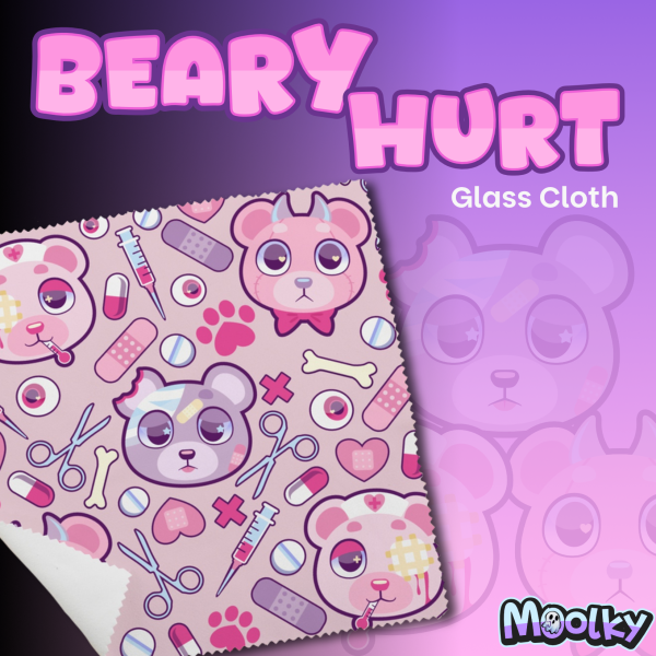 Beary Hurt Glass Cloth