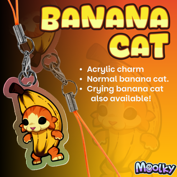 Banana Cat Acrylic Charm