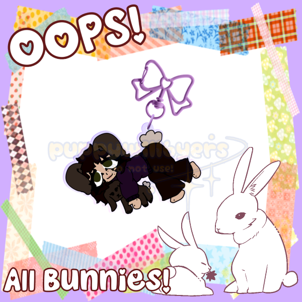 oops! all bunnies collab - bunny el keychain