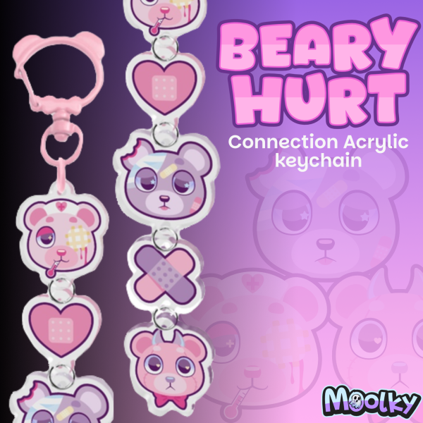 Beary Hurt Acrylic Keychain