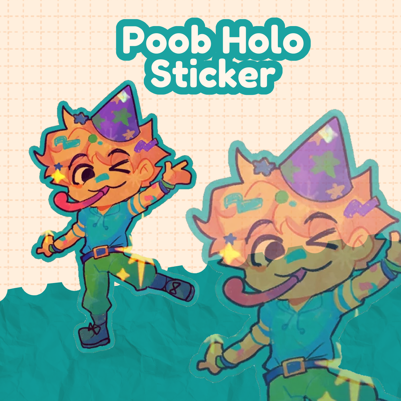 Poob Holo Die Cut Sticker