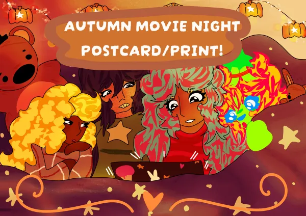Autumn movie night postcard!